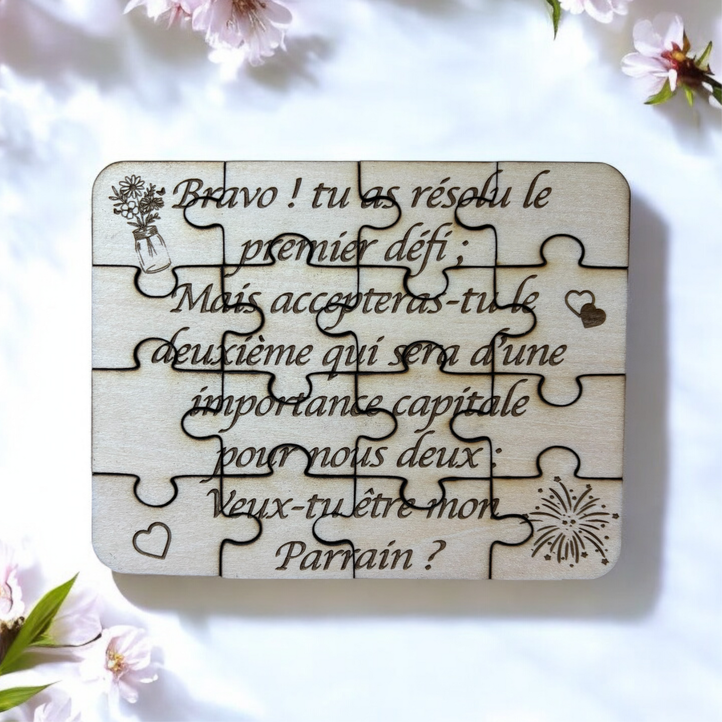 Faire-part puzzle Parrain / Marraine